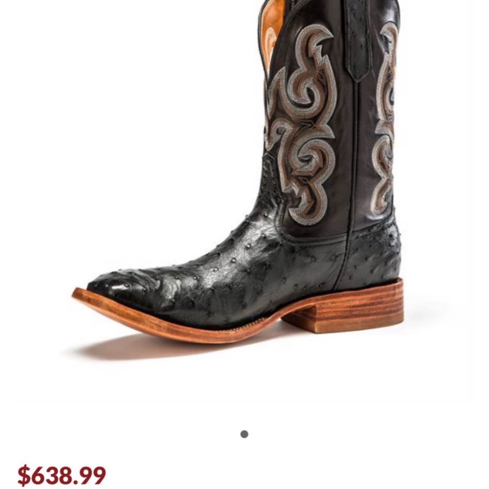 Rios of Mercedes Black Ostrich Cowboy Boots - Picture 5 of 5